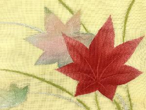 アンティーク　絽　楓模様織出し名古屋帯
